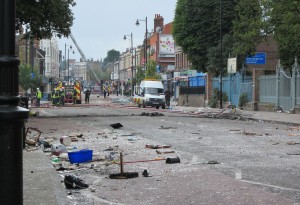 An image of the Tottenham riots aftermath, an event which spurred on local football