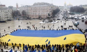 Protest rally in Kiev. Photo: Lithuanian Facebook group