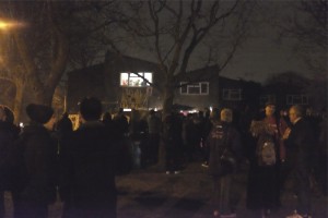 During the demonstration many people gathering at Sweet Way Estate , and to sleep over the night photo credit: Jelena Korallo