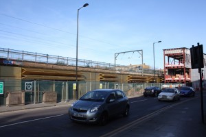 The railway arches currently under construction. 